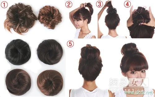 韩式乡村风团子头 街拍最爱发型