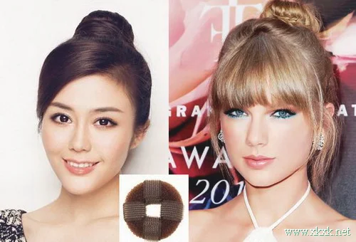 “面包圈”盘出丸子头 5分钟快速出门