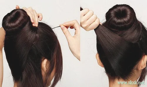 “面包圈”盘出丸子头 5分钟快速出门