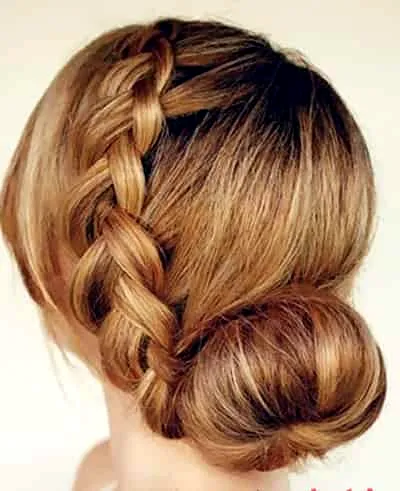 麻花辫发型+简单花苞头 甜美编发教程玩转时尚发型