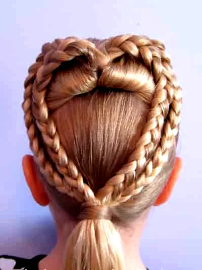 双层爱心型编发教程图解 心心相印赚足回头率